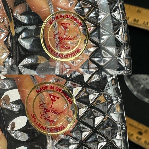 2 Vtg Candy Dishes Small Short Crystal Clear Lead Crystal Glass Made in Germany - Picture 4 of 10